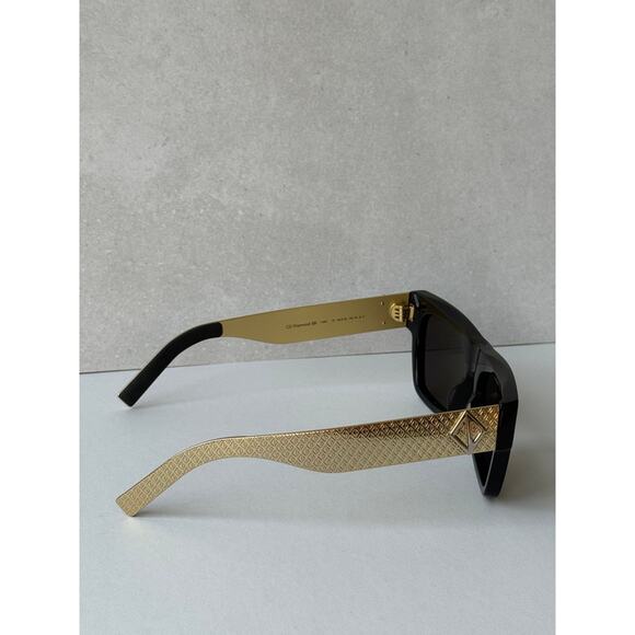 NEW Dior CD Diamond S8I Square Sunglasses in Black Gold $750 main image 7